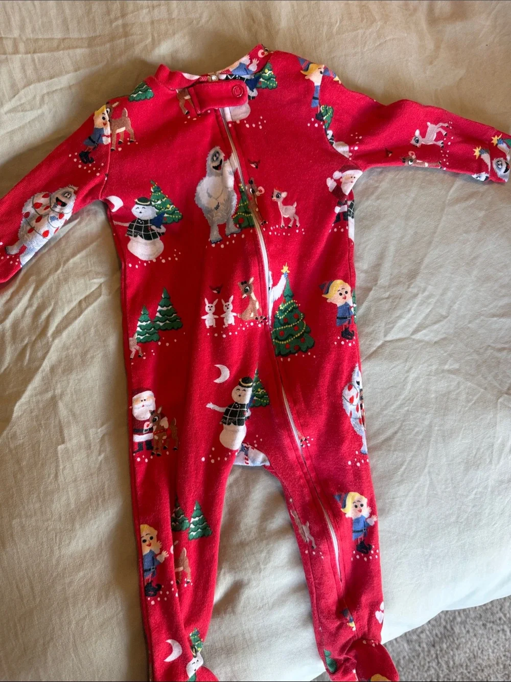 Pottery barn kids Rudolph zipper footie